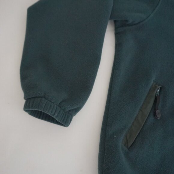 Vintage North End Hunter Green Embroidered Wolf Zip Up Fleece Sweater Large - Picture 7 of 11